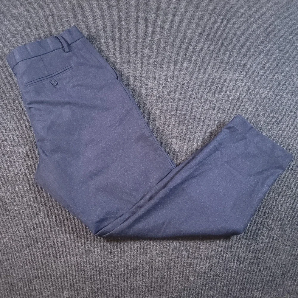 Banana Republic 35x30‎ Vitale Barberis Canonico Flannel 120s Navy Pants *Flaws*